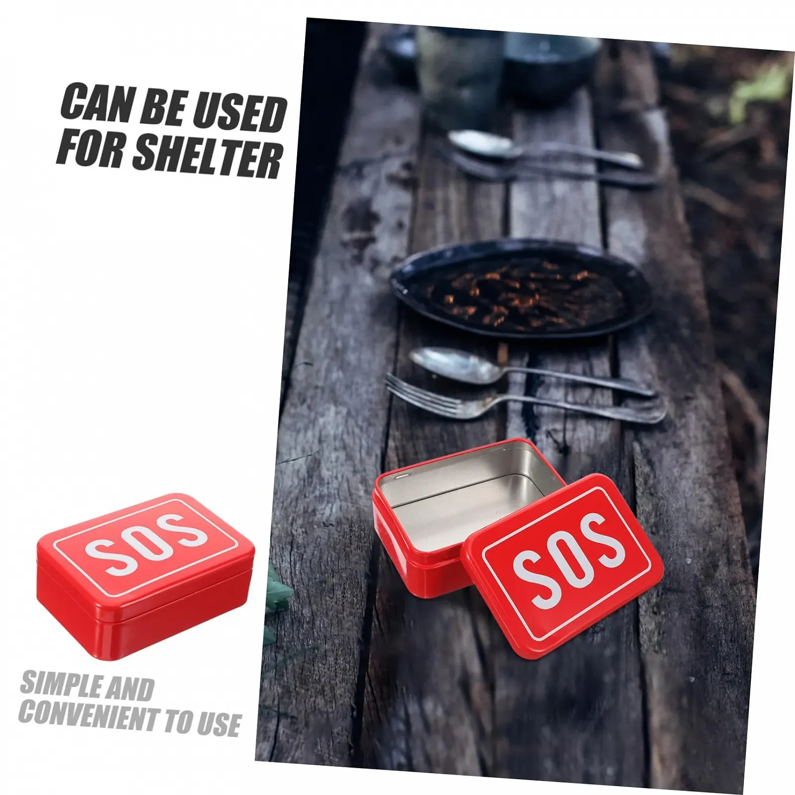 Коробка Supvox 2 шт. Маленький контейнер для виживання в дикій природі Металевий маленький, фото №7