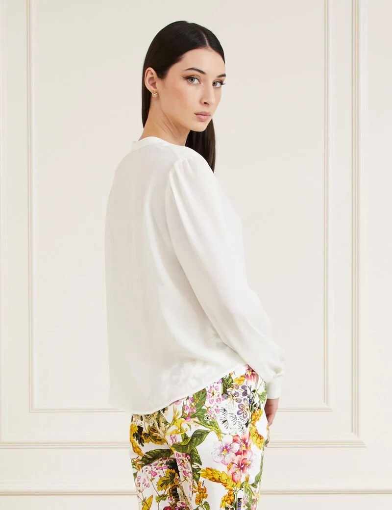 Женская блузка Marciano by Guess - Chain Collar Blouse (4RGH009998Z) Белая - 42, фото №5