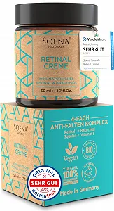 Крем для обличчя Soena Organic Retinol Cream з ретинолом, бакучіолом та гіалуроновою кислотою зволожувальний проти зморщок та акне - Фото 1