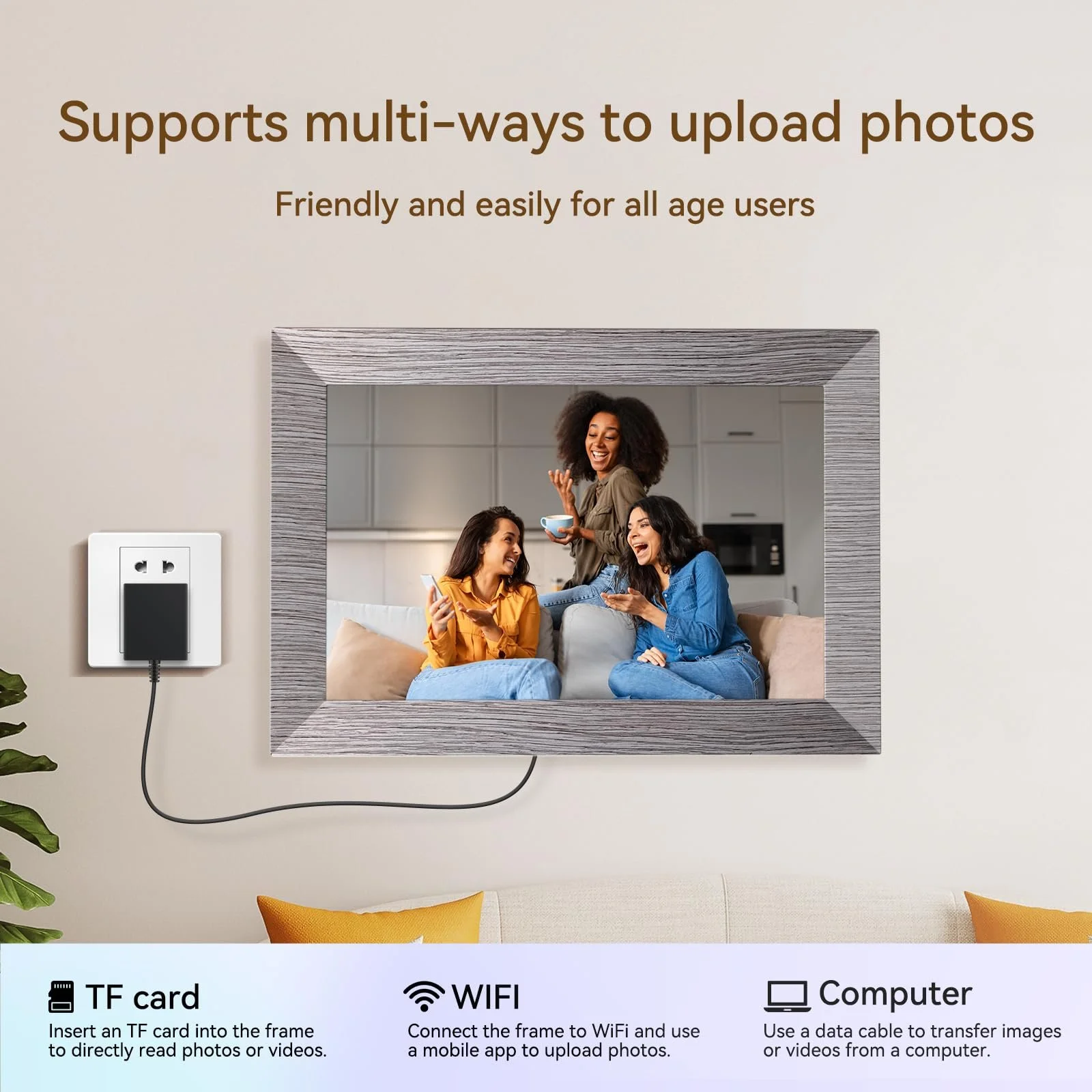 Цифровая фоторамка 10 дюймов WiFi 32 GB HD IPS Сенсорный экран, фото №10