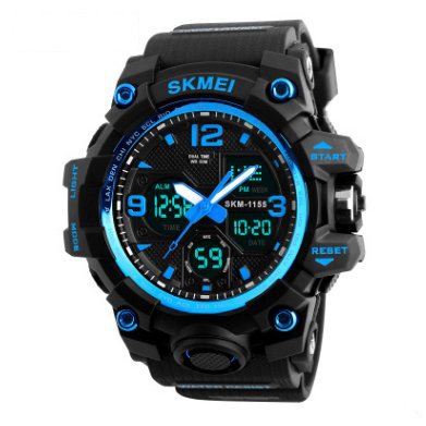 Годинник Skmei 1155 Чорний Синій, фото №1