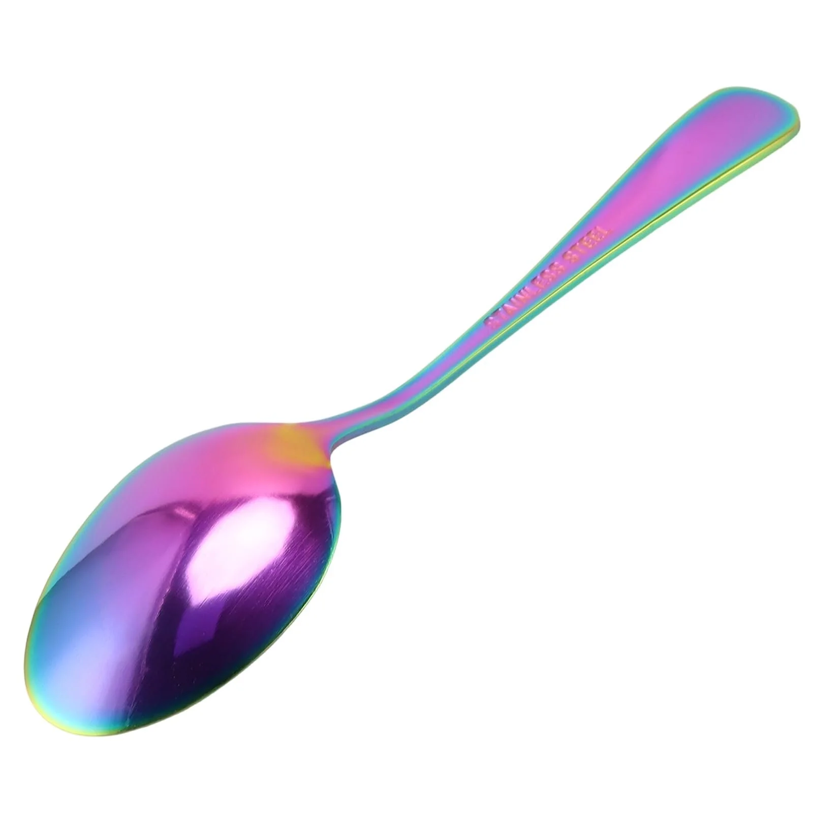 Ложка чайная нержавеющая сталь радужная 13,5 см, 30 шт, фото №5
