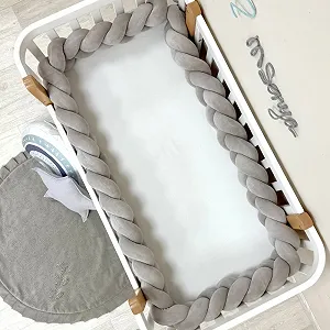 Бортик‑коса серый 360 см на все стороны кроватки synthetic.ua - Фото 1