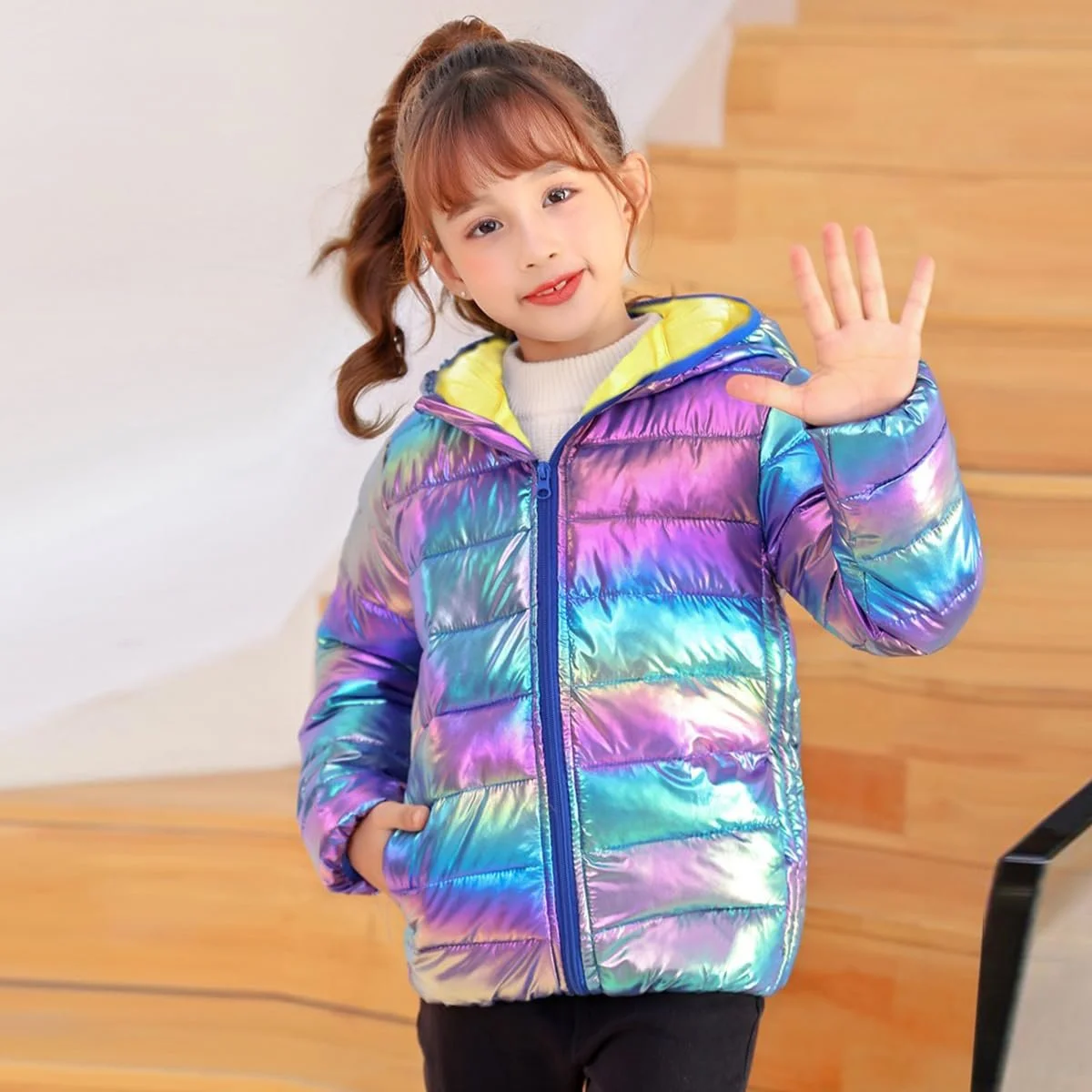 Зимова куртка linboo Дитяча Легка з капюшоном стьобана, фото №2 Зимова куртка linboo Дитяча Легка з капюшоном стьобана, фото №2