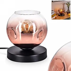 Настільна лампа Ripoll Метал/Скло 15 см 1 x E27 Чорний/Мідний/Прозорий - Фото 1