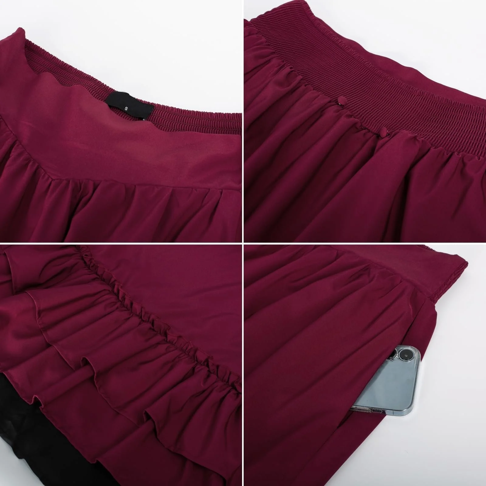 Юбка Готическая Ведьминская Средневековая Женская Карнавальный костюм Пиратская юбка А-силуэта Зимняя Длинная Неправильный подол с оборками Средневековая одежда Костюм Юбка для карнавала, фото №6