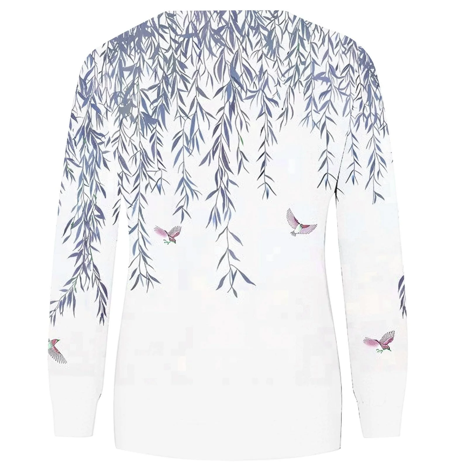 Женский Свитшот Komiseup Однотонный Oversized С круглым вырезом Длинный рукав Осень Зима Элегантный С цветочным принтом Свободный Спортивный для девочек-подростков Без капюшона 21, фото №5