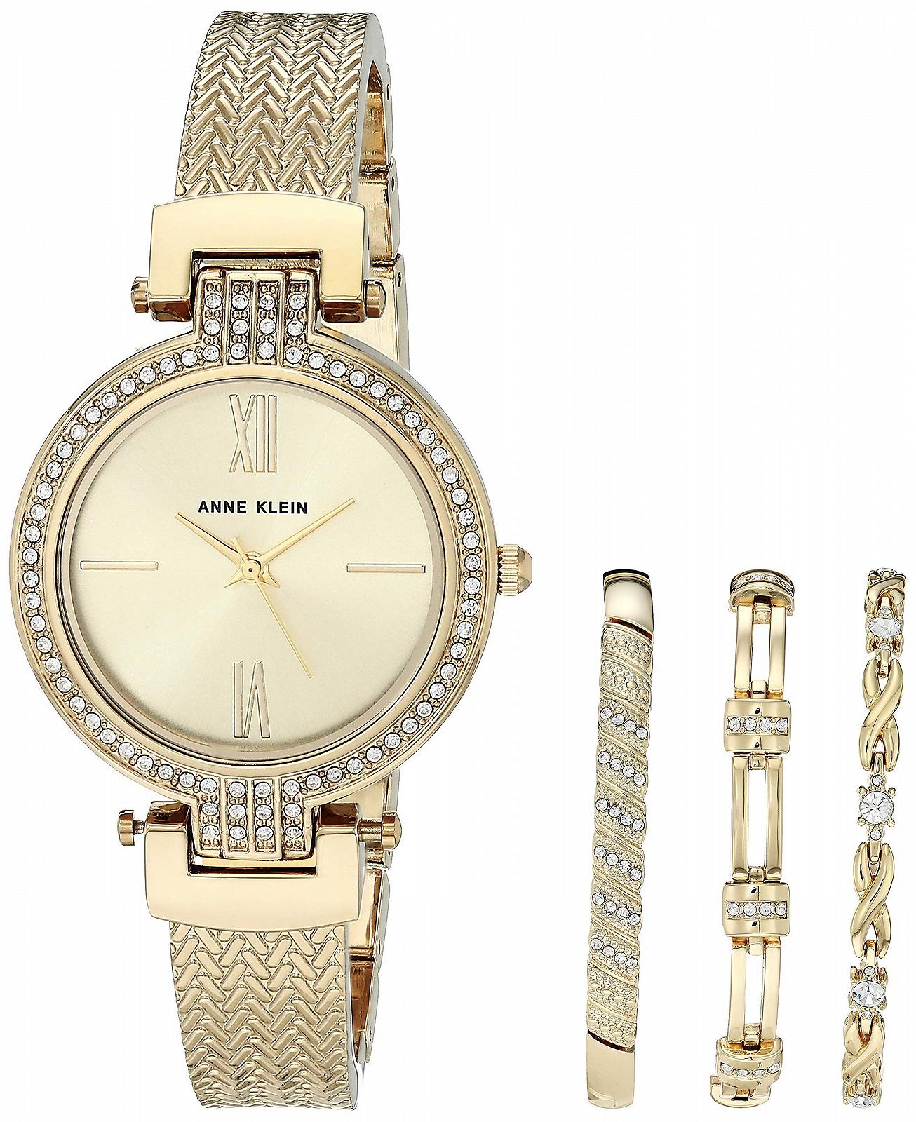 Женские часы-браслет с кристаллами Anne Klein, фото №1
