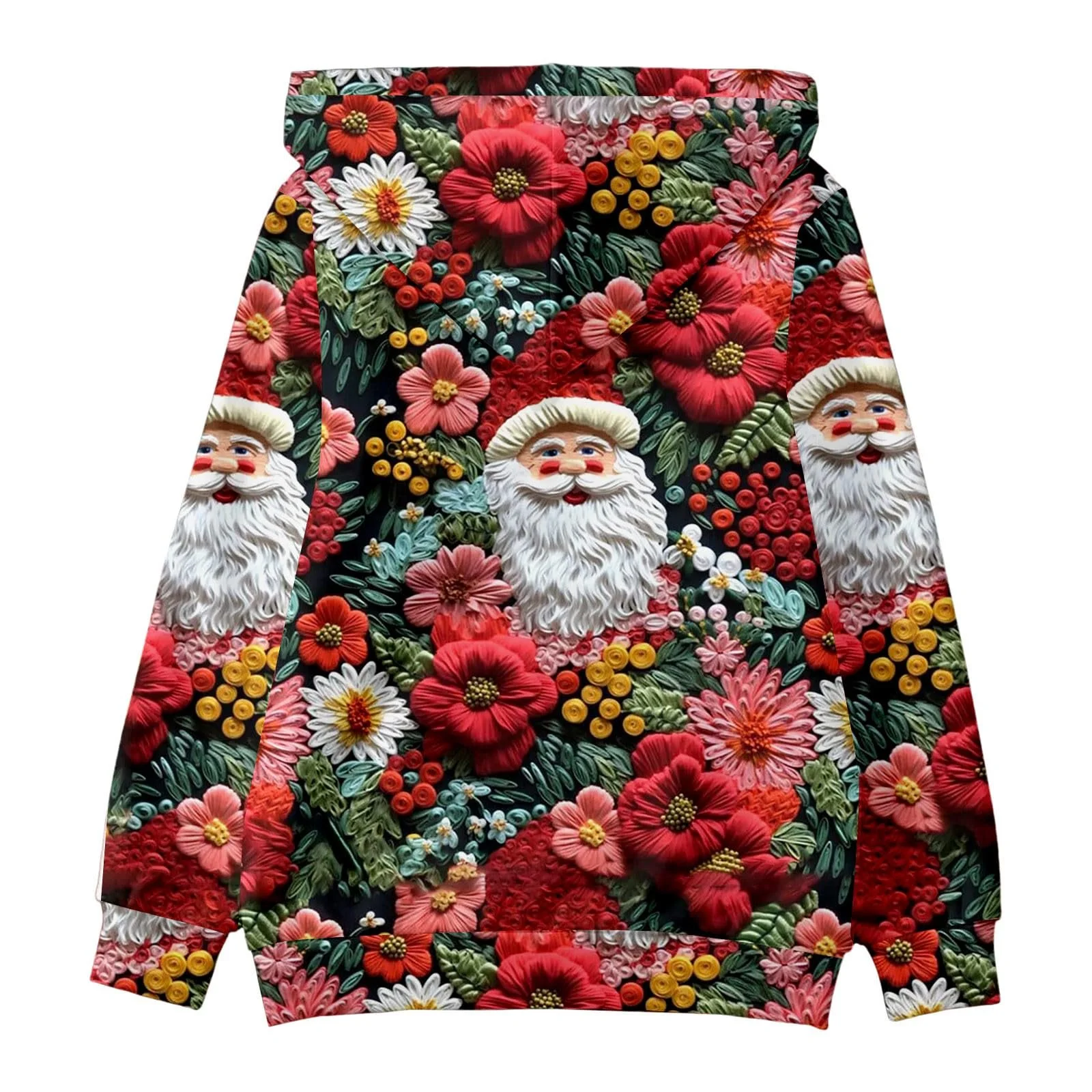 Худи Рождественский, для детей, цветной, с длинными рукавами и капюшоном, с оленем, фото №2