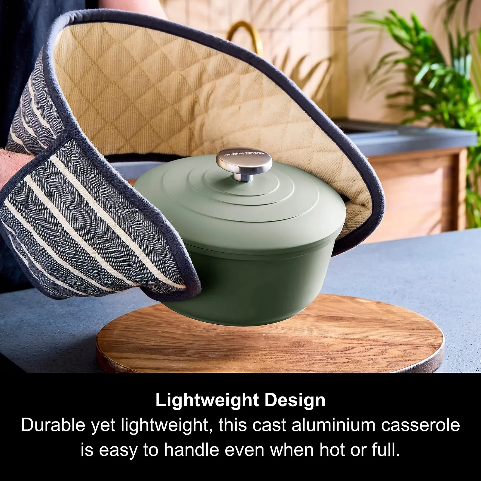 Деко для запікання Morphy Richards 851000 литий алюміній 20 см антипригарне покриття зелене, фото №4