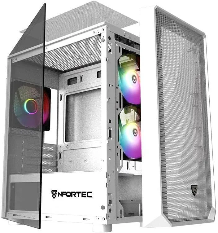 Корпус для ПК Nfortec DYS / Mid Tower / ARGB / Закаленное стекло / Без БП / Белый, фото №5