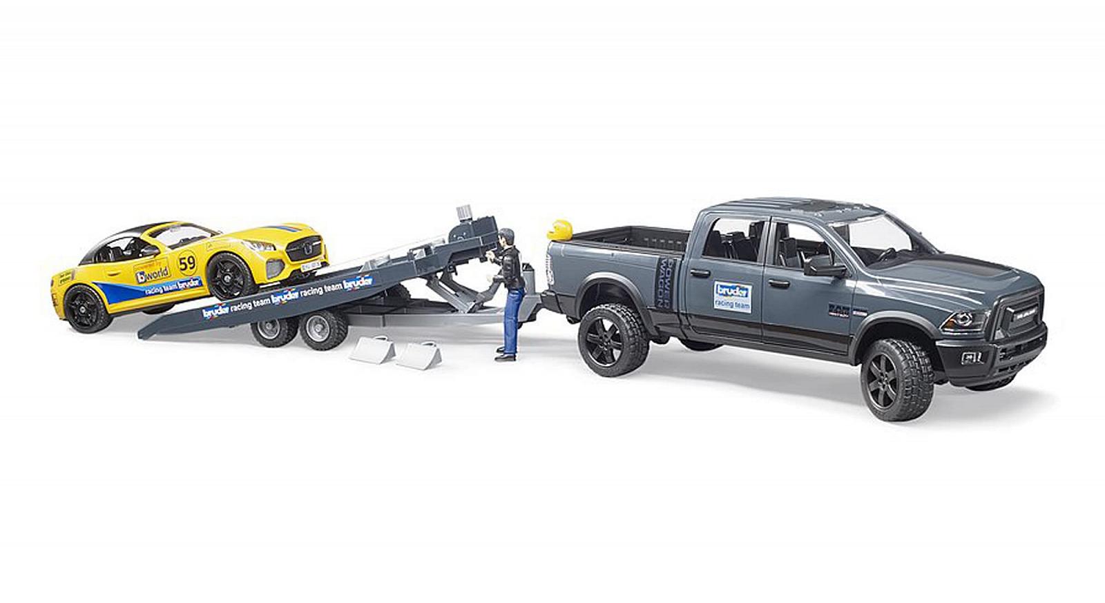 bruder Model RAM 2500 Power Wagon and Roadster Racing Team разноцветный игрушечный, фото №2