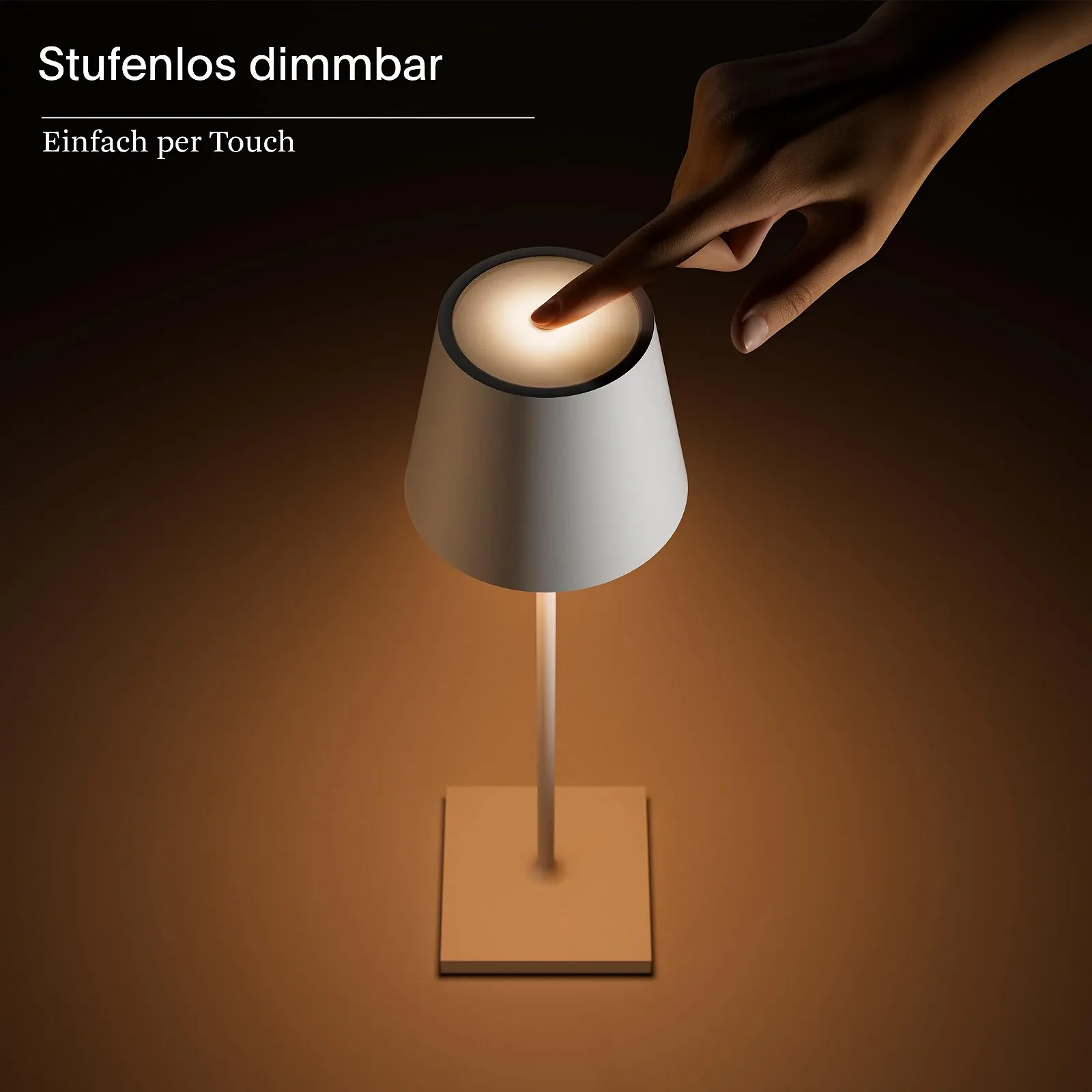 Настільна акумуляторна LED лампа SIGOR Nuindie 2.0 Димована IP54 Висота 38 см USB-C 12 год Графітовий сірий Упаковка 6 шт, фото №4