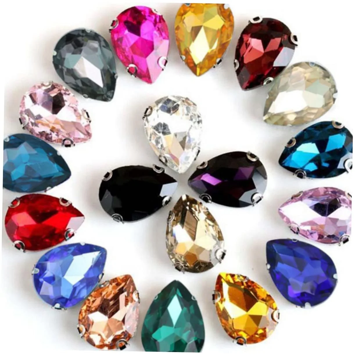 Стразы Водопад COHEALI Каплевидная форма 50 шт. Белый, фото №4