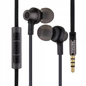 Проводные наушники вакумные с микрофоном Remax 3.5 mm RM-610D HIFI SOUND 1.2 m Grey - Фото 1