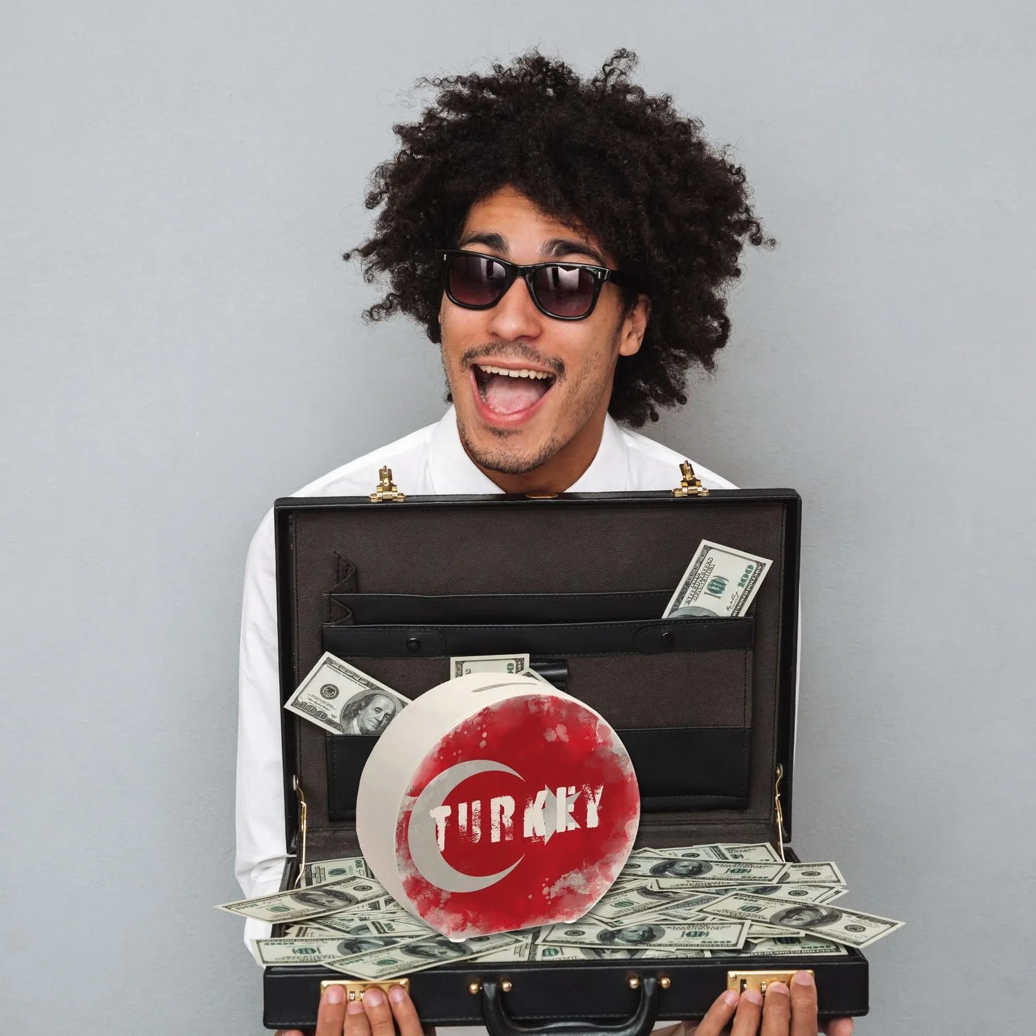 Скарбничка Прапор Туреччини вінтажна для мандрівників кругла, фото №5