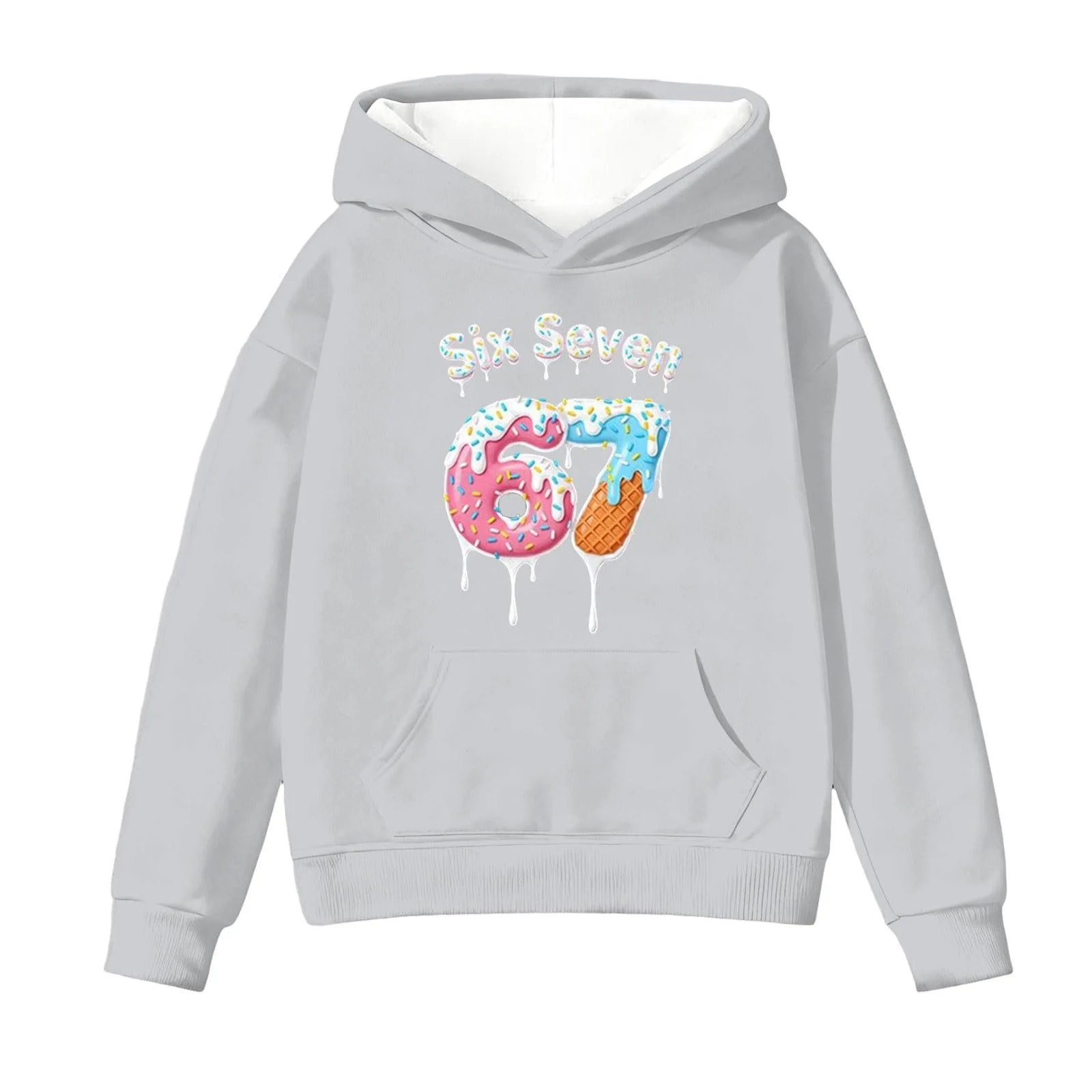 Пуловер для девочек 67 Prints Толстовка, Худи для подростков, Теплая толстовка, Пуловер, Джемпер, Детская одежда, Спортивный костюм, Мягкая куртка, Зимние футболки, фото №1