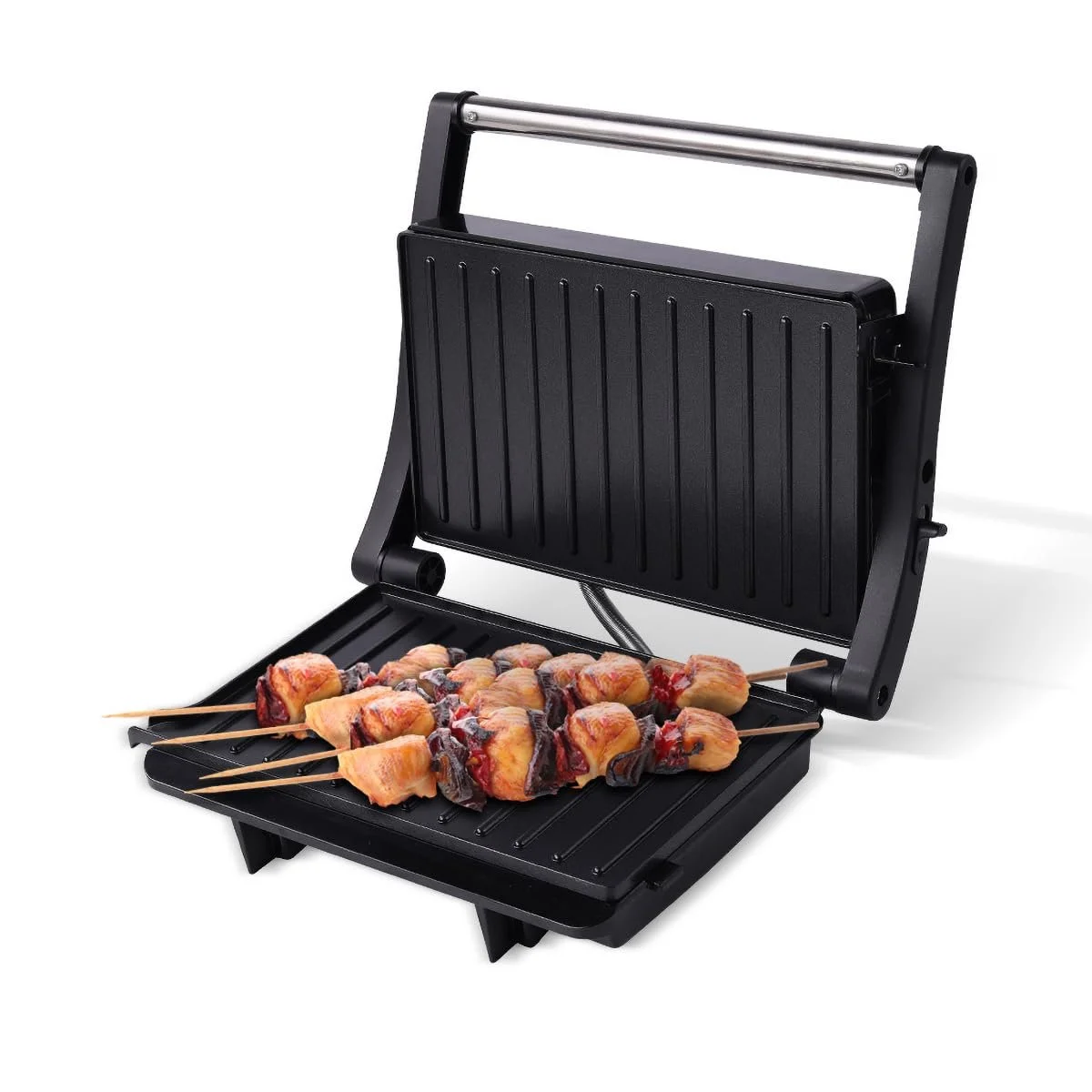 Гриль для паніні JOCCA на 2 скибочки, відкриття на 180

, антипригарне покриття, потужність 1000 Вт, чорний, фото №4