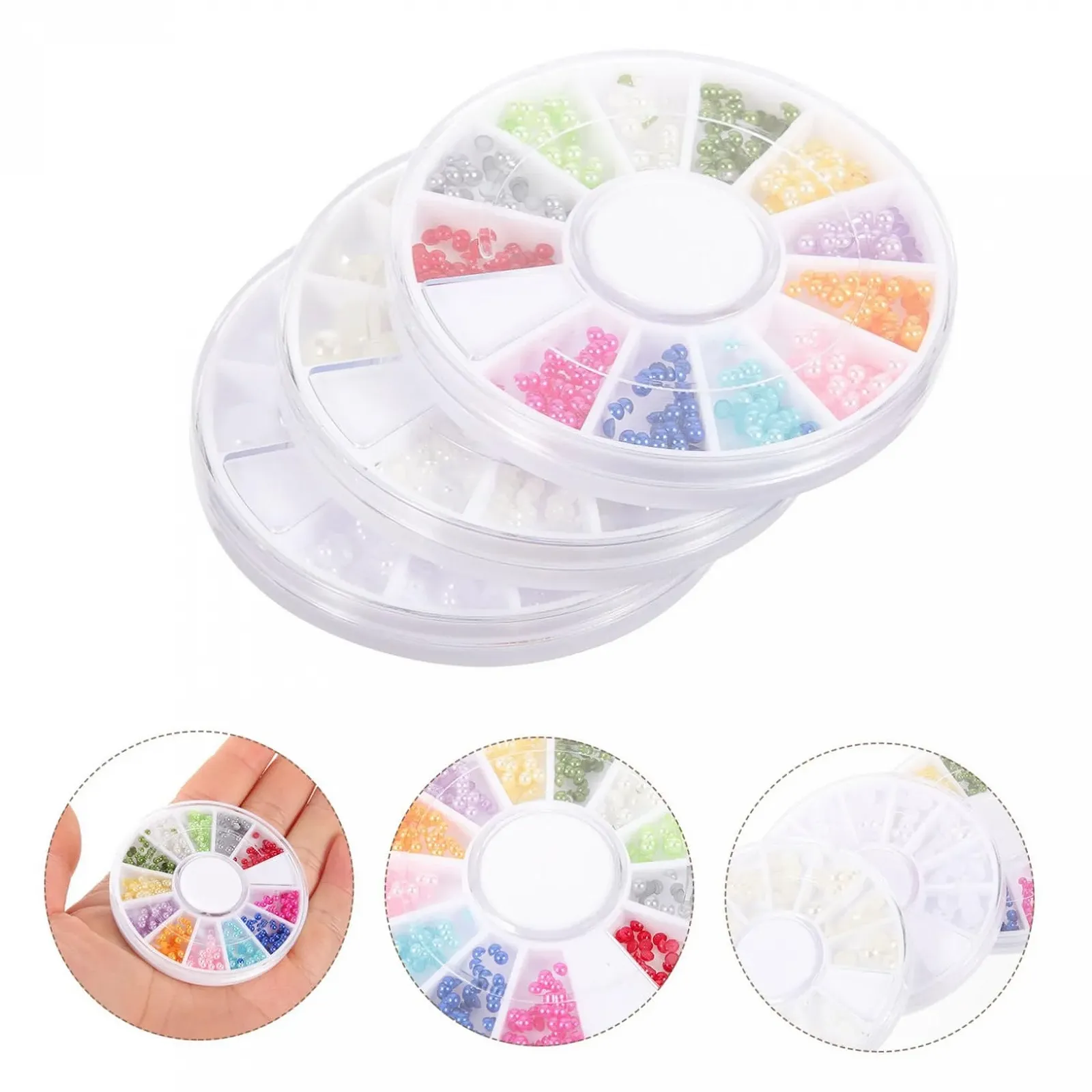 Housoutil та набір плоских задників 200 штук Білі напівкруглі смоляні прикраси, фото №8