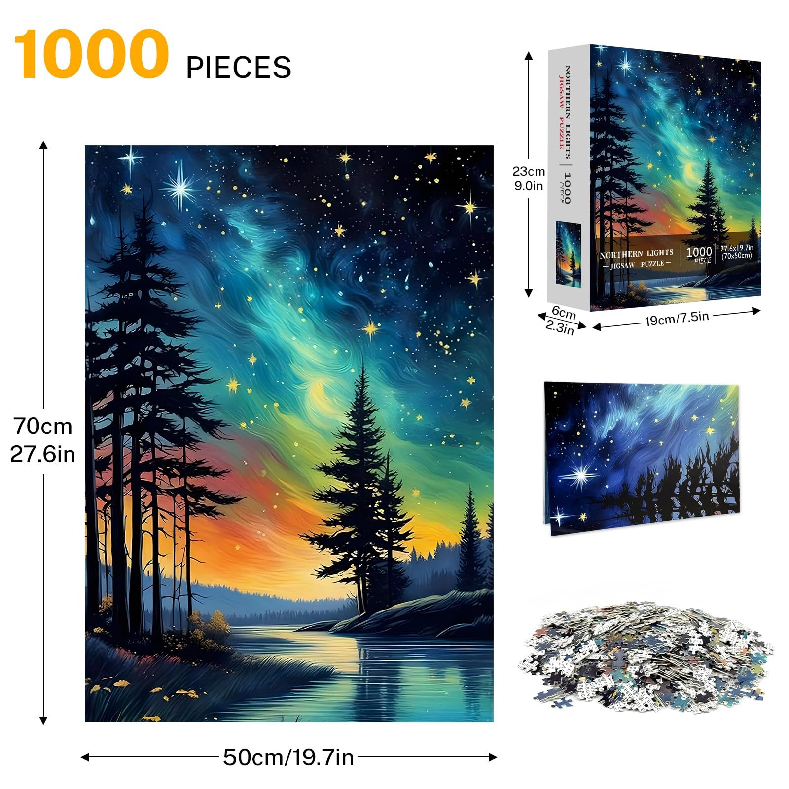 Пазли Northern Lights Jigsaw Puzzle 1000 елементів 70 x 50 см, фото №5 Пазли Northern Lights Jigsaw Puzzle 1000 елементів 70 x 50 см, фото №5