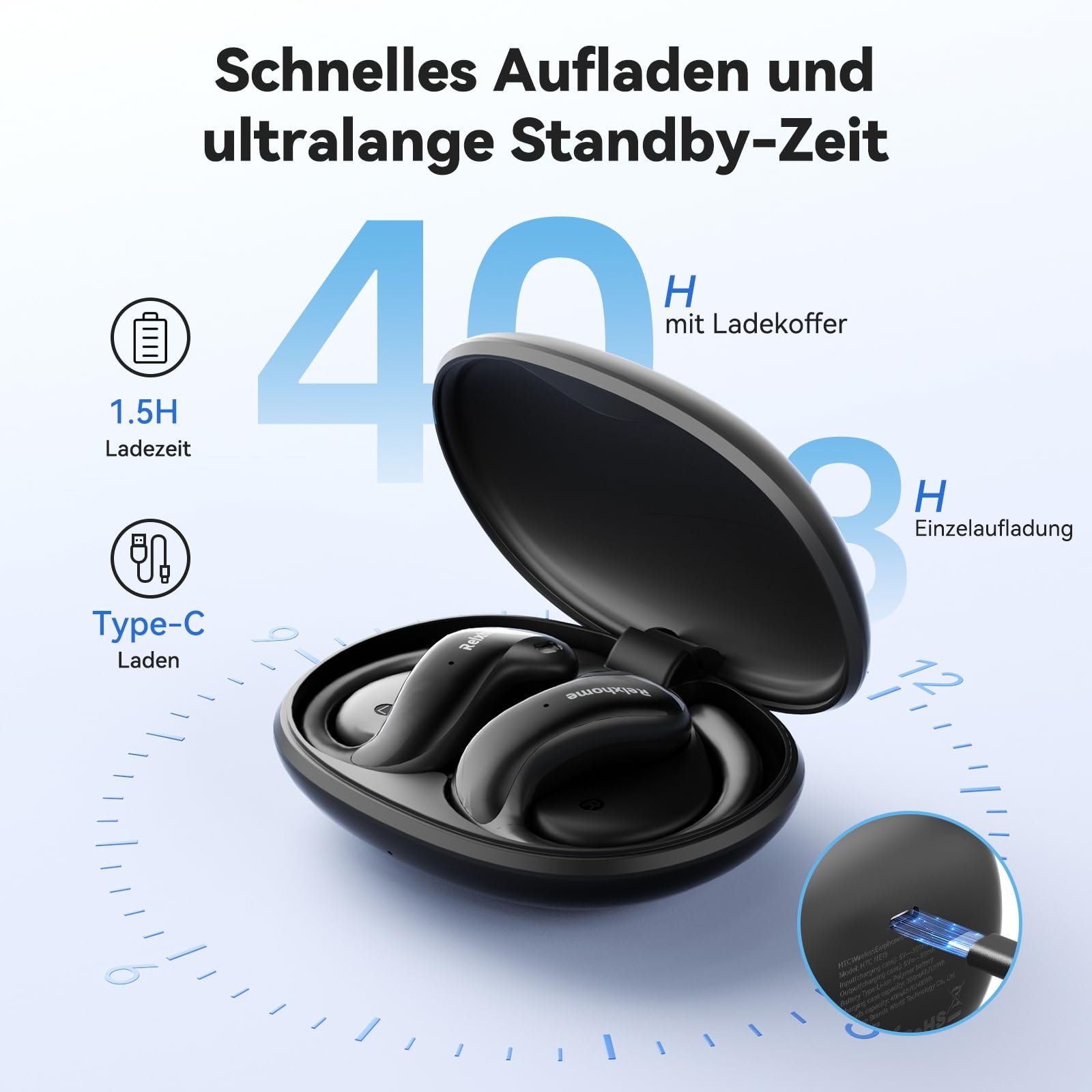 Навушники-перекладачі NE19 AI, чорні, фото №7