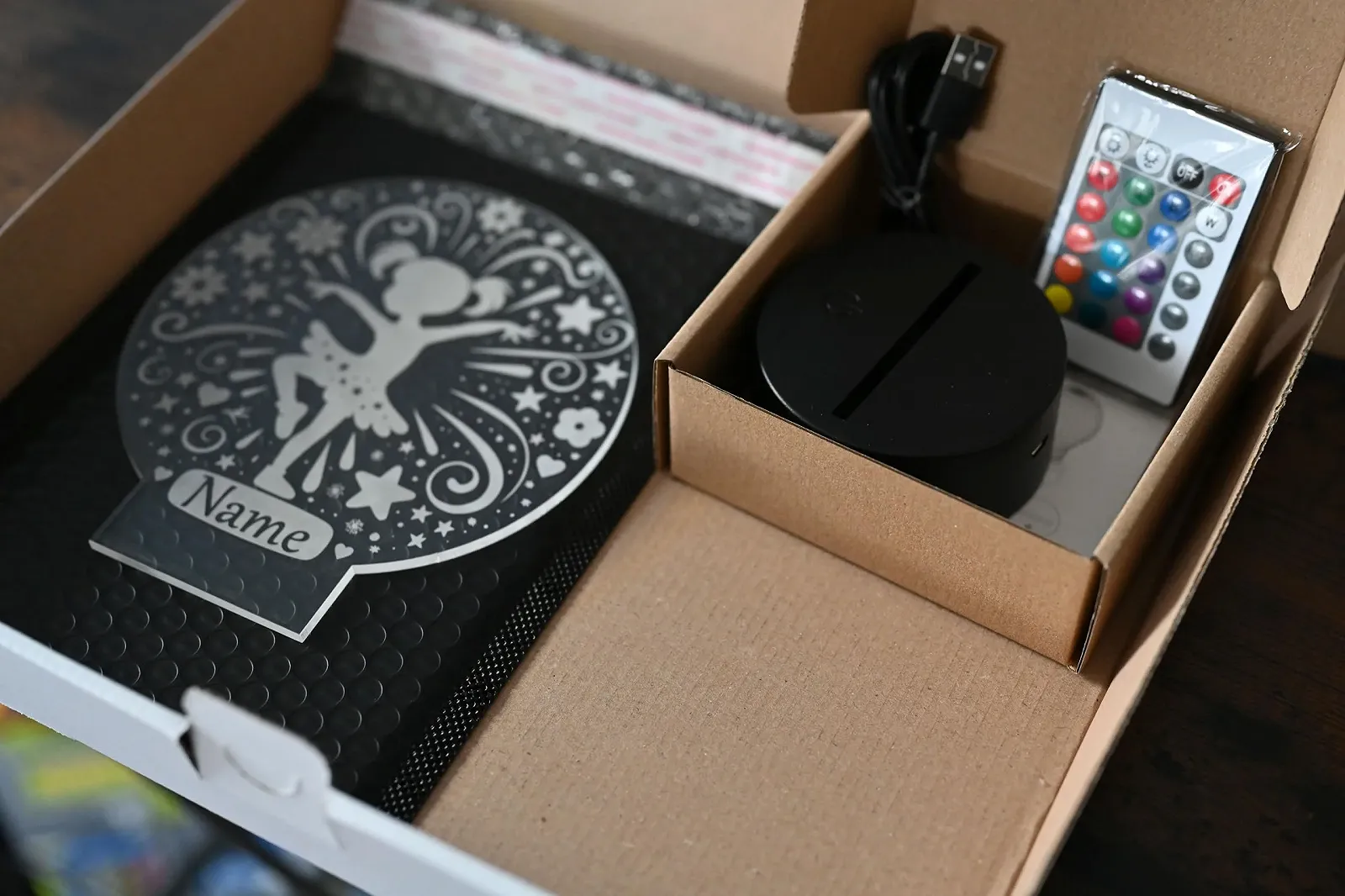 Настольная светодиодная лампа Балерина Персонализированная Пульт, фото №8