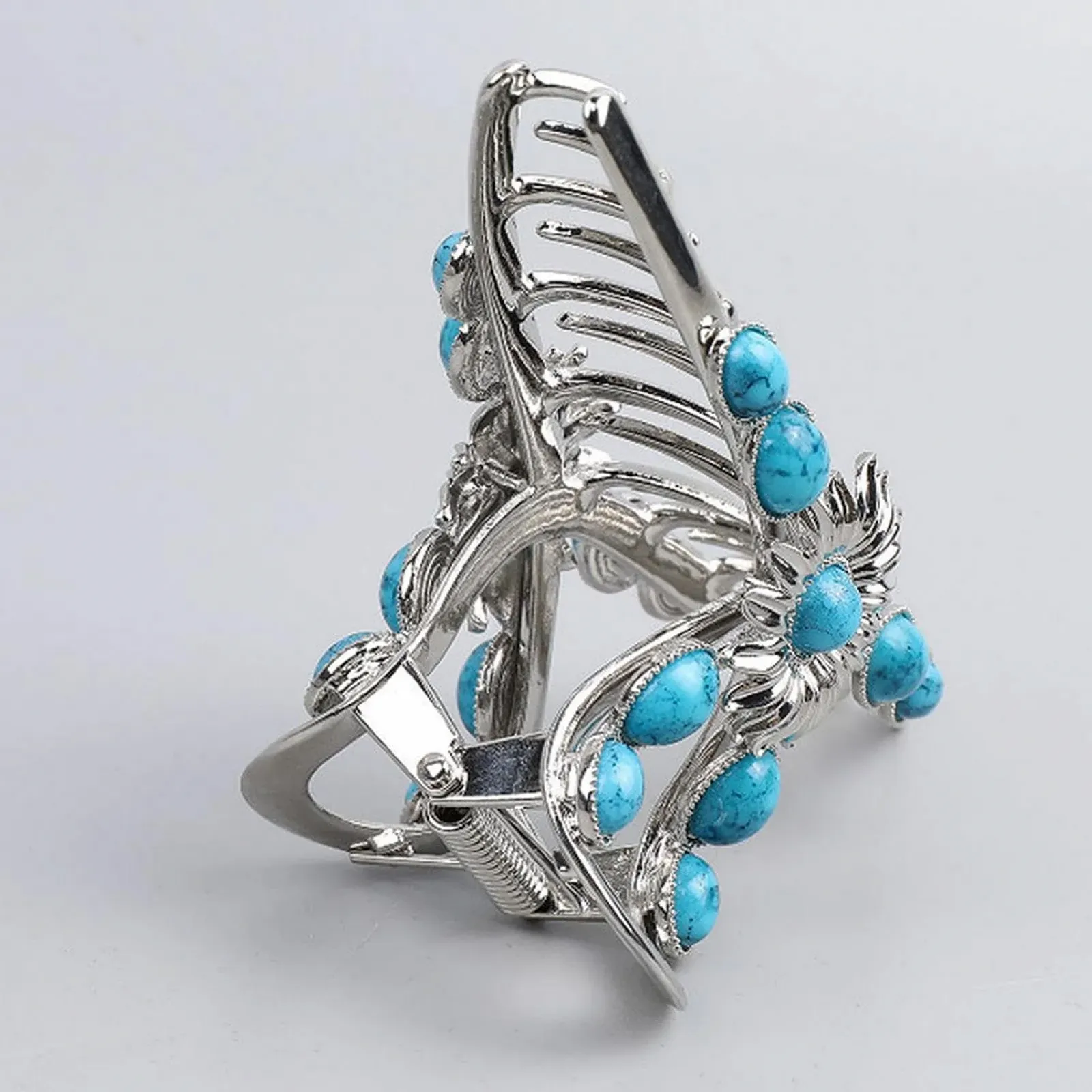 Зажим для волос металлический Western, Синий камень - Заколка для волос с имитацией синего драгоценного камня в форме цветка Синий, фото №7 Зажим для волос металлический Western, Синий камень - Заколка для волос с имитацией синего драгоценного камня в форме цветка Синий, фото №7