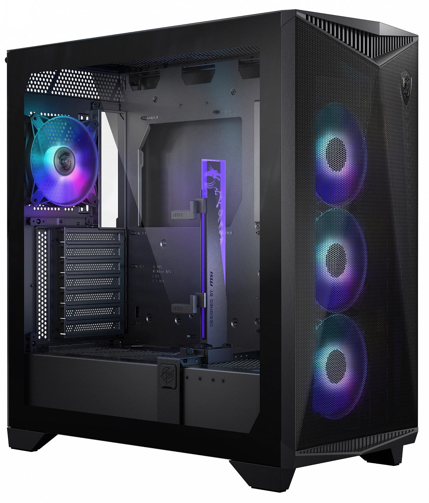 Корпус MSI MPG Gungnir 300R Airflow / без БЖ / Midi Tower / E-ATX / Glass / 4x120mm ARGB / Чорний, фото №1