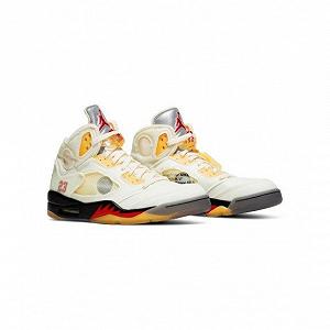 Кроссовки JORDAN 5 RETRO OFF-WHITE 45 synthetic.ua - Фото 1