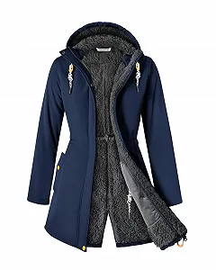 Женская флисовая теплая длинная куртка Softshell - Фото 1