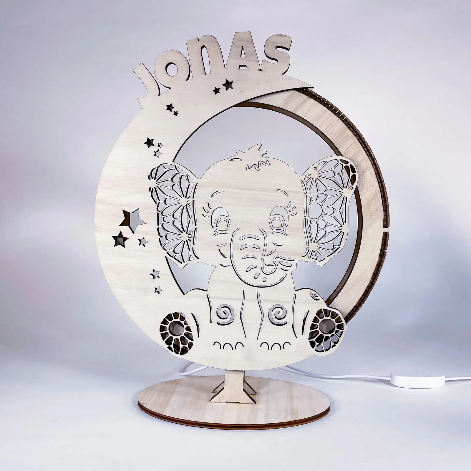 Настільна лампа Wooden Moon Personalised USB Дерев'яна, фото №5