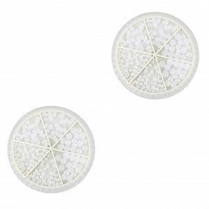 Прикраси для нігтів (2 коробки) WOONEKY Перли Білий - Фото 1