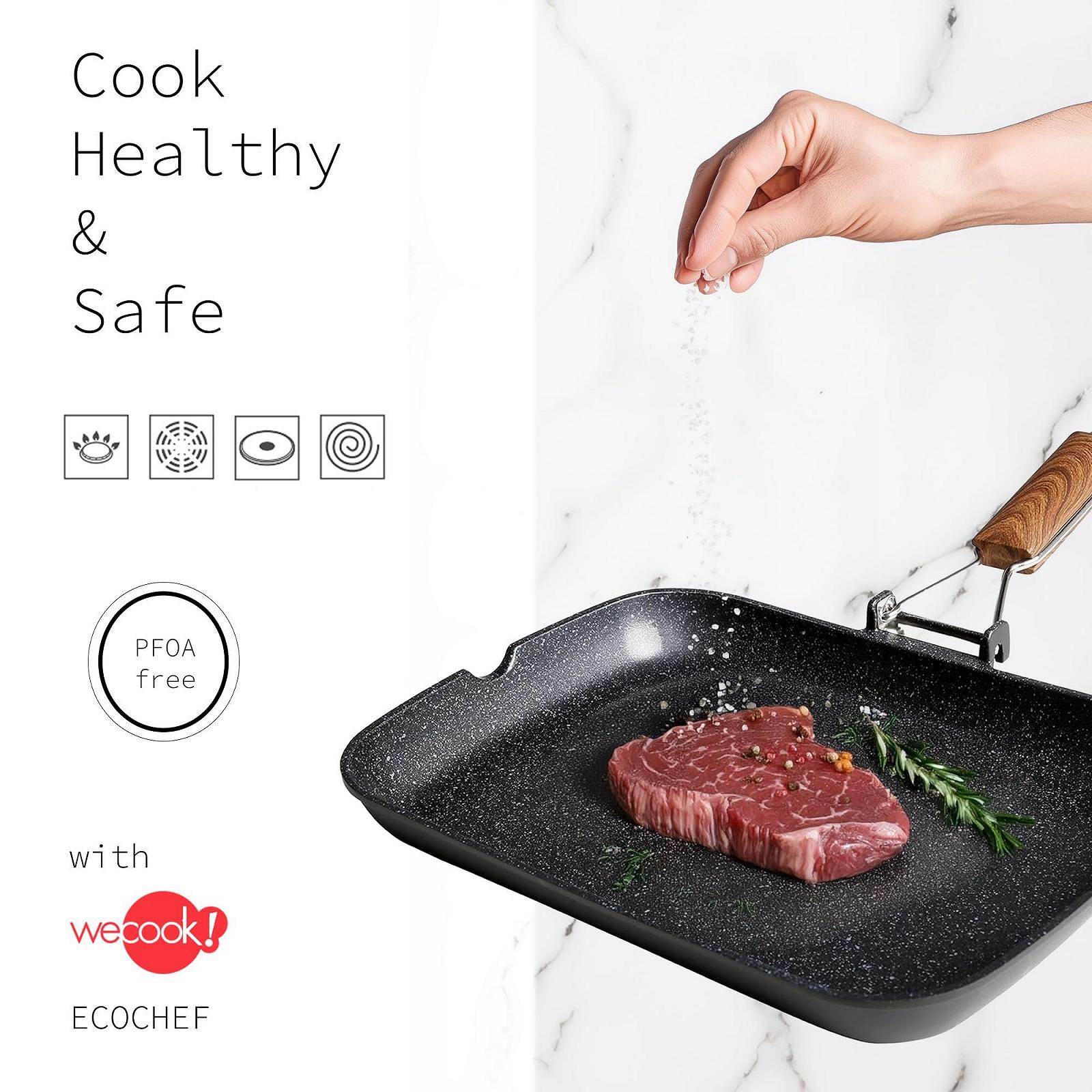 Сковорода-гриль WECOOK! Ecochef Titanium Індукційна гладка, 34 x 24 см, фото №4