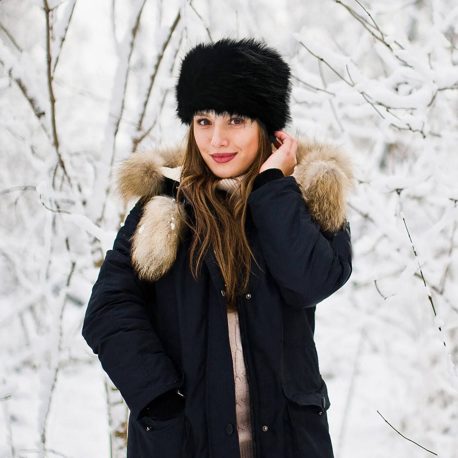 Хутряна Пов'язка на Голову Жіноча Зимова, фото №4