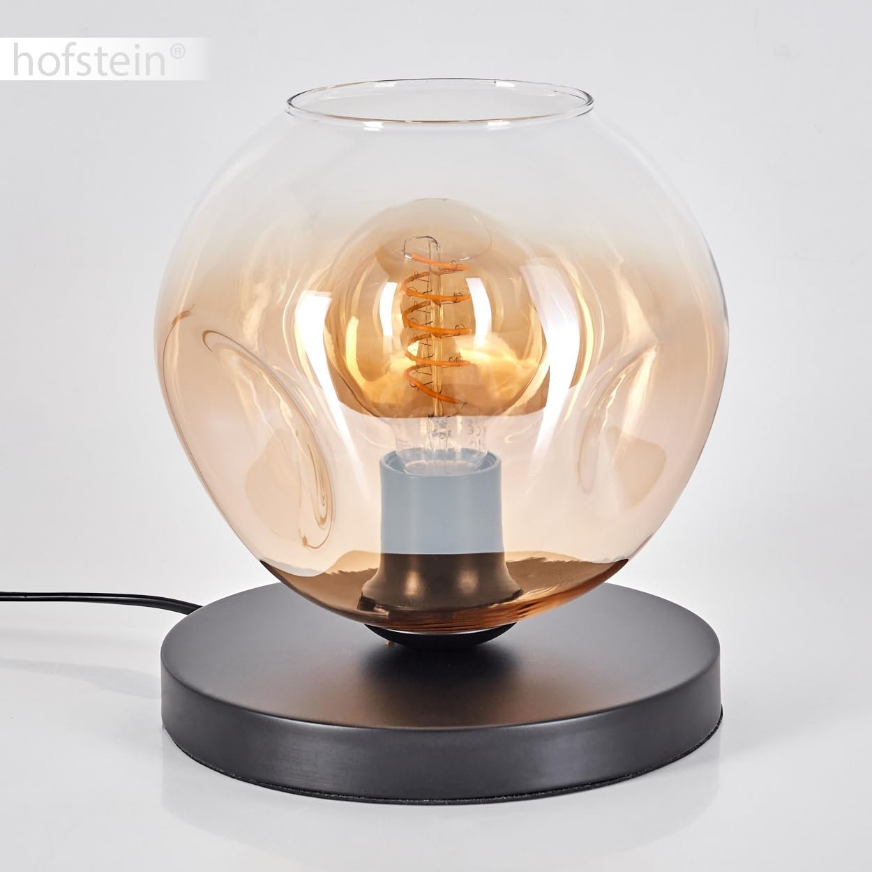 Настільна лампа Ripoll Metal/Glass Modern Retro / Vintage 20 см Black/Amber/Clear, фото №9