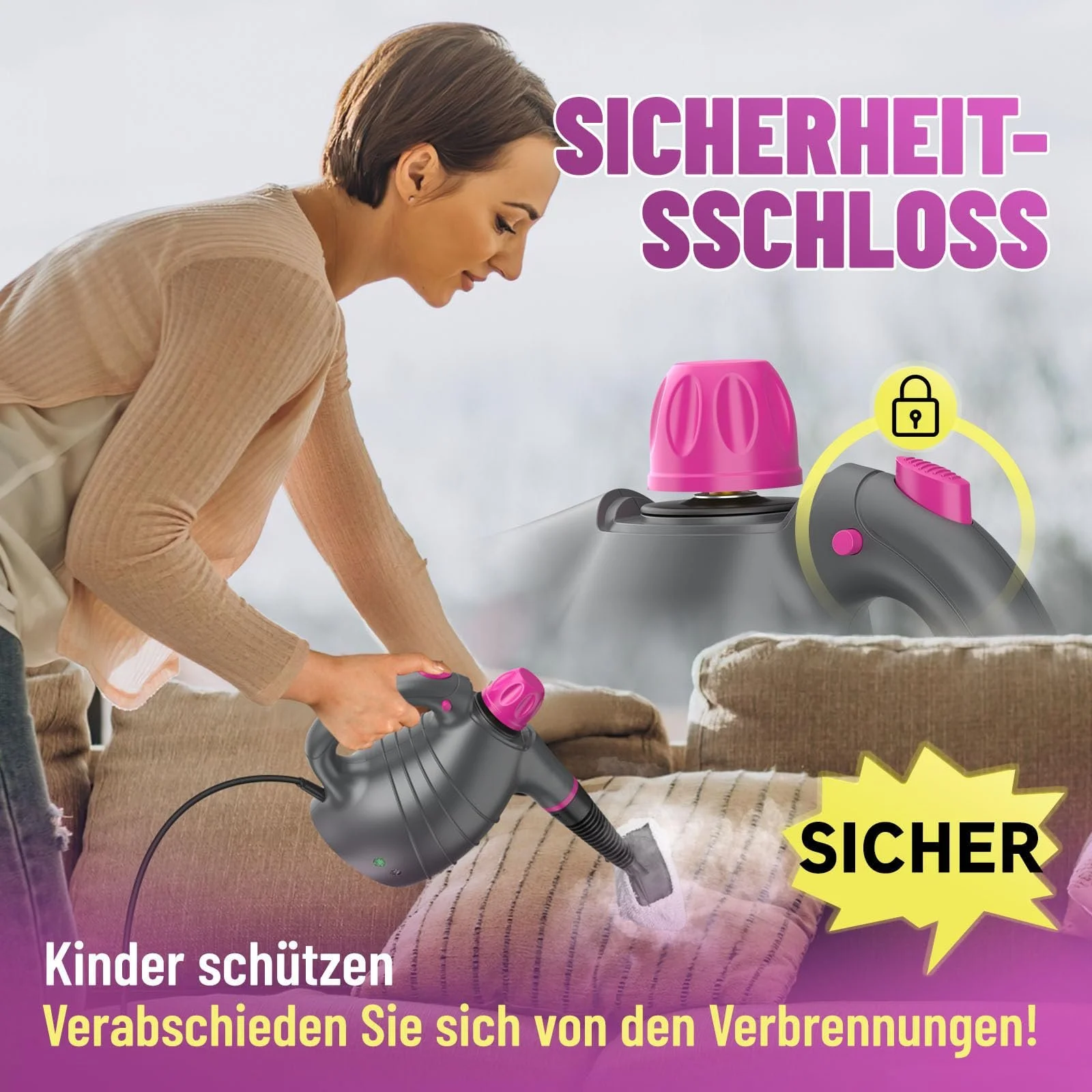 Ручний пароочисник AUIFFER 450 мл, 3.5 бар, фото №4