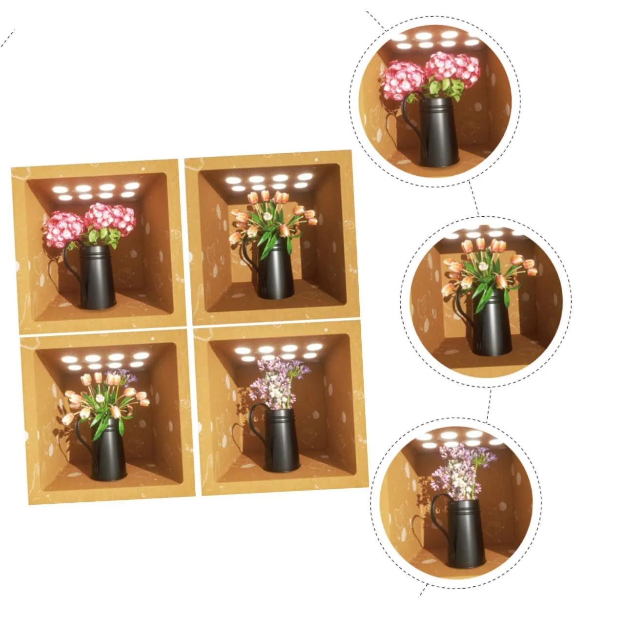 Наклейки на стіну 3D квіткові вази самоклеючі 4 шт, фото №9 Наклейки на стіну 3D квіткові вази самоклеючі 4 шт, фото №9