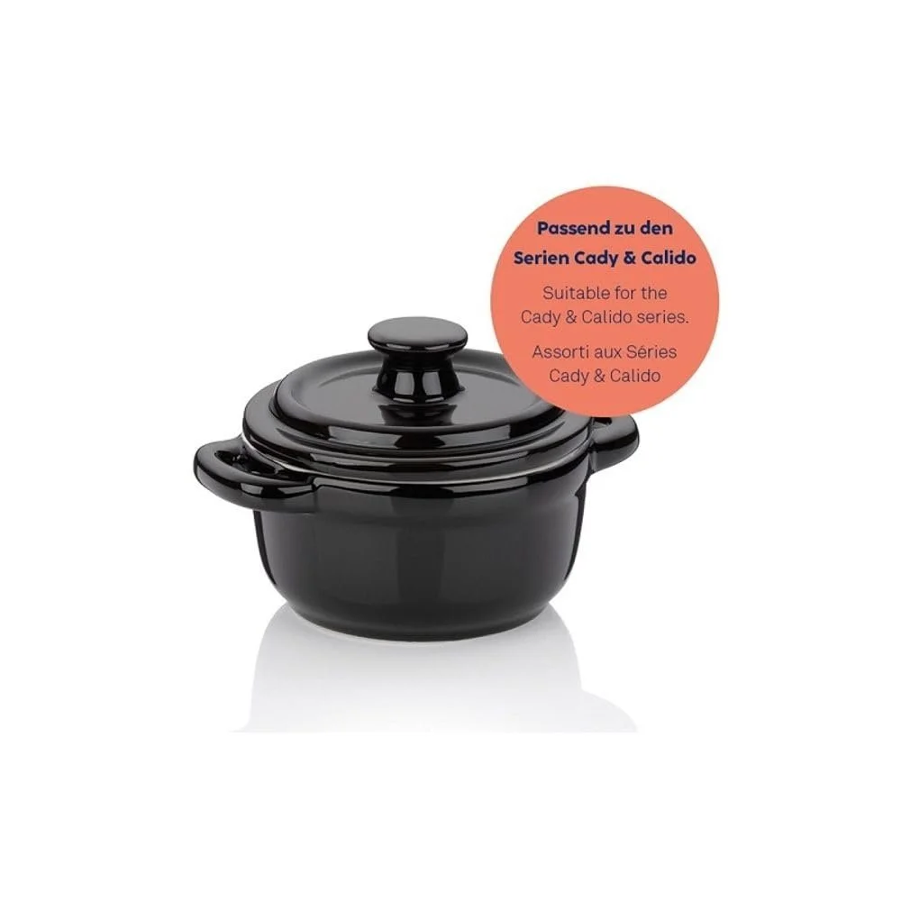 Кокотниця Malin керамічна 14 х 9,5 см Black/Beige, фото №5