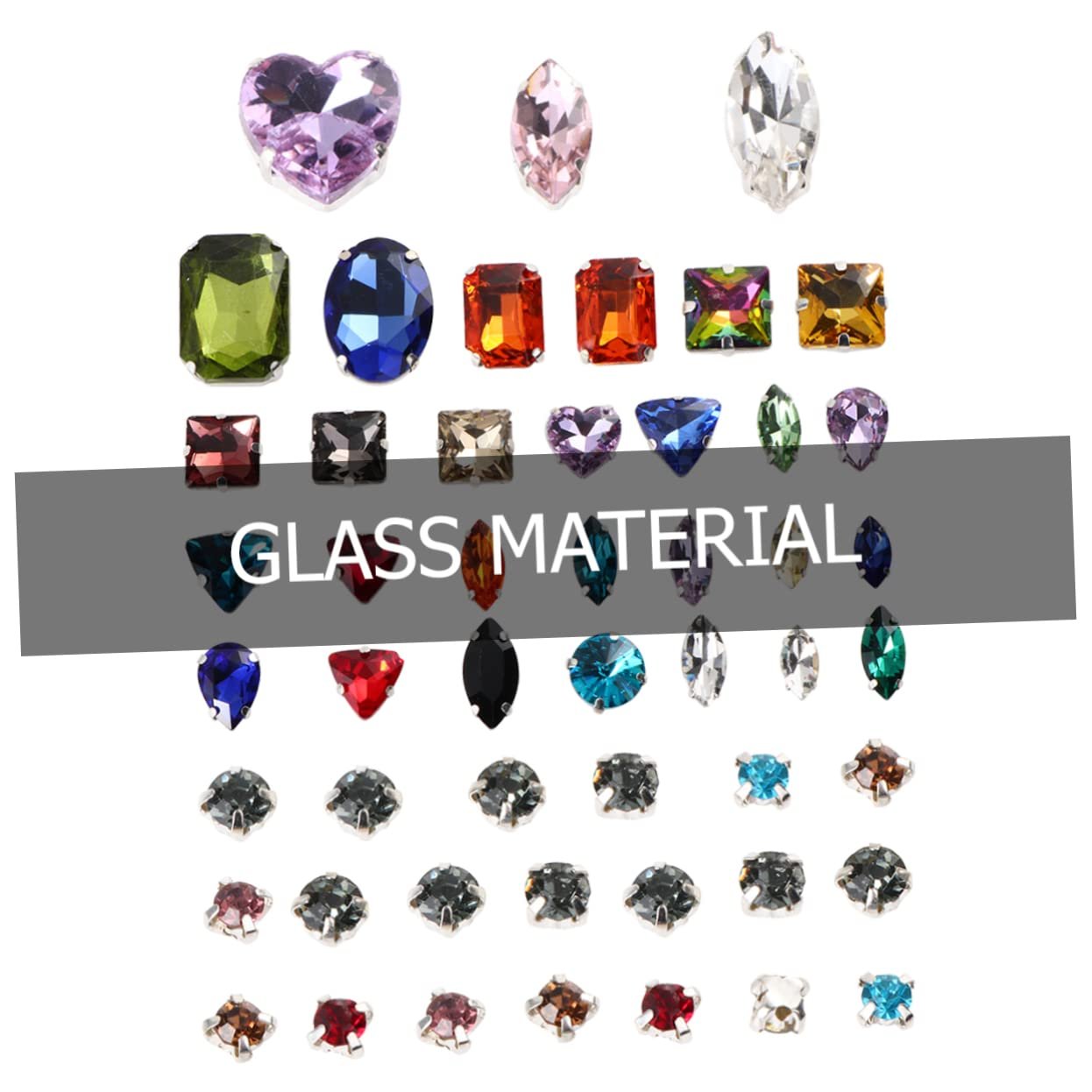 Стразы Хрустальные стеклянные Operitacx 150 шт. Каплевидные разноцветные стразы с плоским дном для одежды. Разнообразные формы и цвета, фото №9