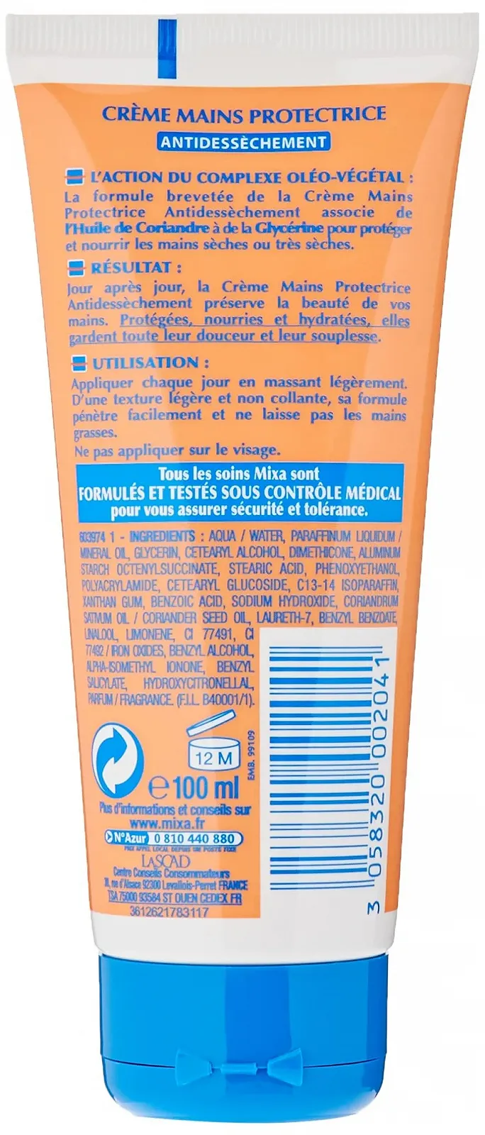 Крем для рук Mixa Intensif Dry Skin Проти сухості зі 100% рослинними оліями 100 мл, фото №3