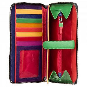 Кошелек Visconti Passion Большой на молнии с цветными сердцами RFID защитой, Черный / Multi Love, Современный synthetic.ua - Фото 1