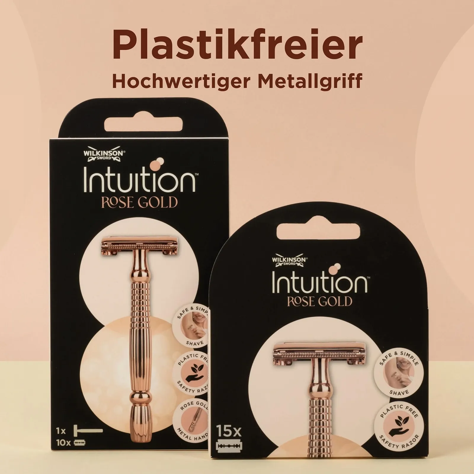 Т-образная безопасная бритва Wilkinson Sword Intuition Rose Gold, фото №3