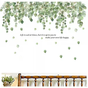 Наклейка на стіну Зелений евкаліпт Ліана Листя Вінілова 2 шт. - Фото 1