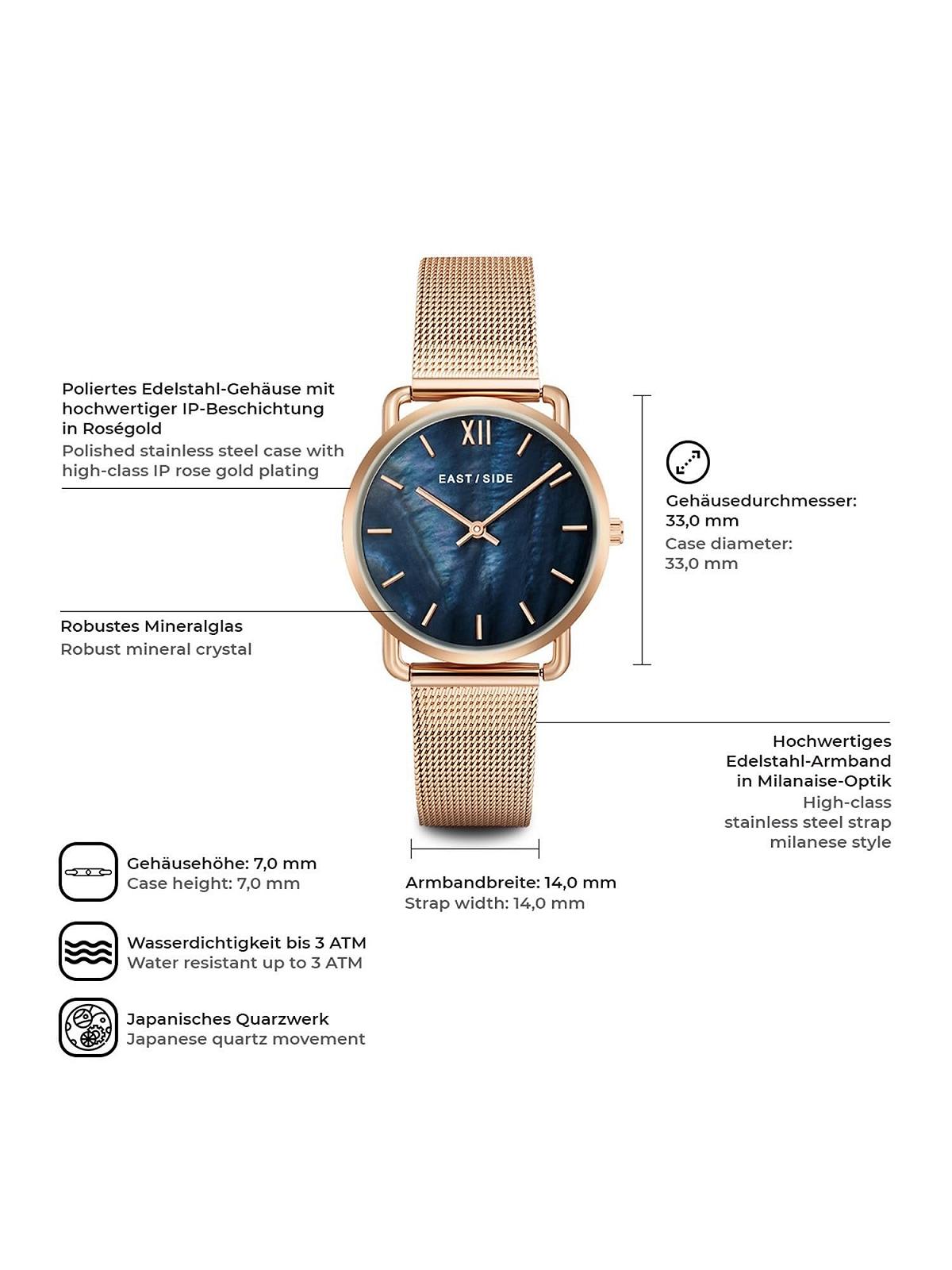 Жіночий Кварцовий Годинник Rose Gold Stainless Steel Rose Gold, золотий, фото №2