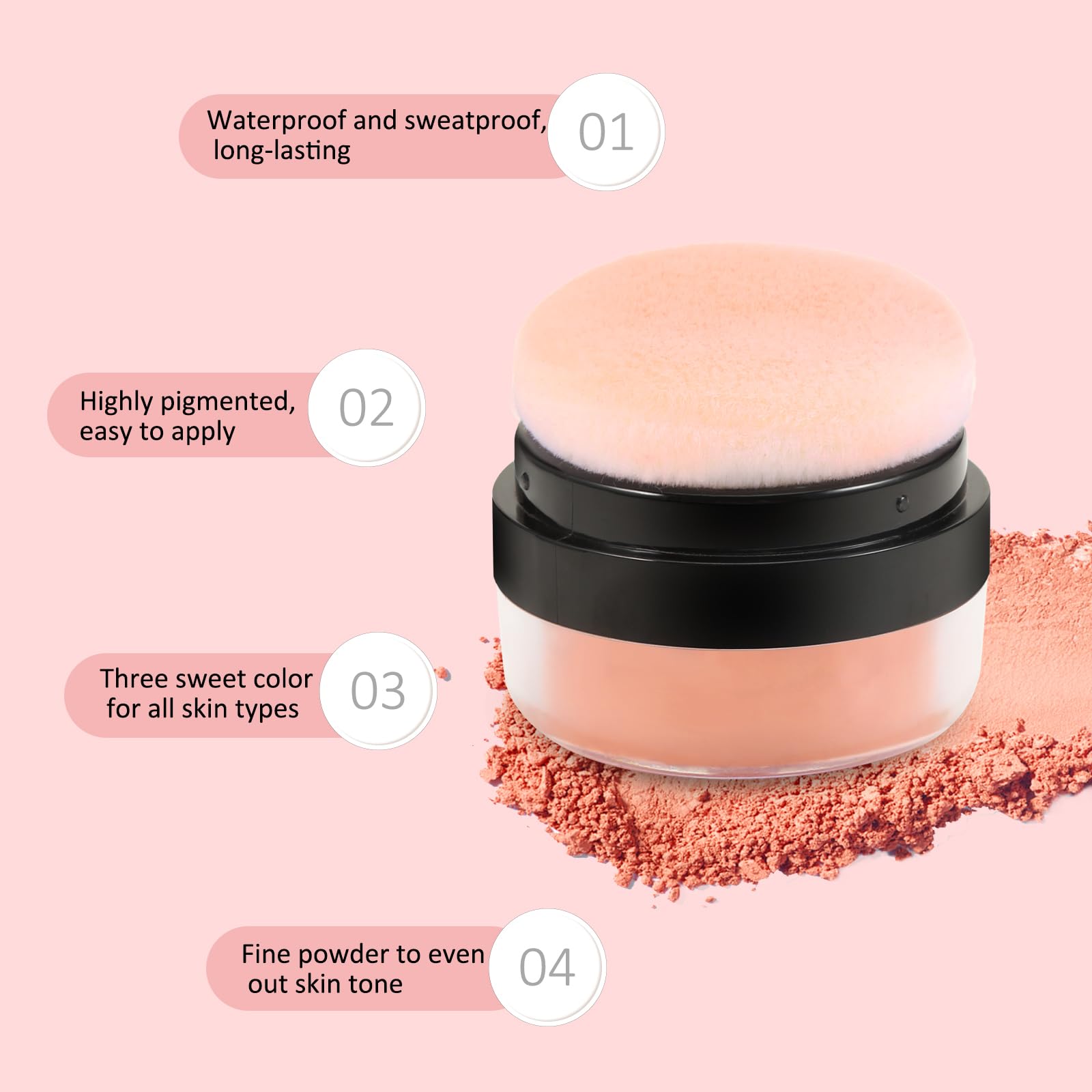 Пудра-рум'яна Apooliy Matte Air Cushion з м'якою текстурою, натуральна, з губкою-грибком та дзеркальцем, фото №3