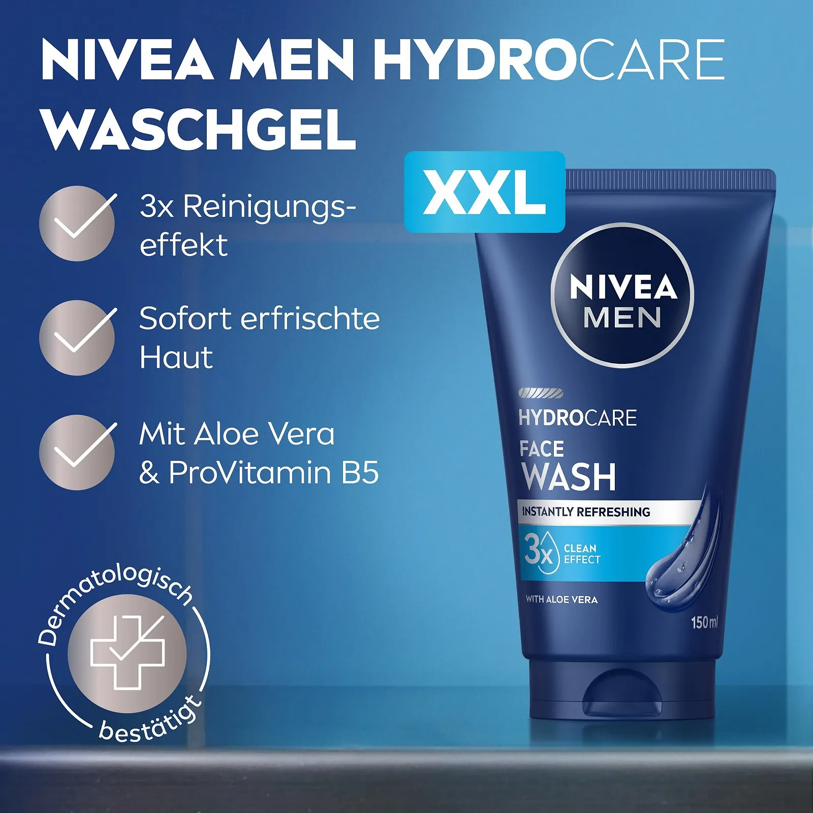 Засіб для вмивання NIVEA MEN Hydro Care 150 мл, фото №2
