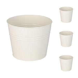 Набір балконних кашпо Mojawo 4 шт оцинкована сталь 17х15 см білі - Фото 1