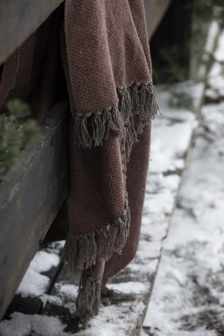 Плед IB Laursen Візерунок зигзаг коричневий/червоно-коричневий, фото №4