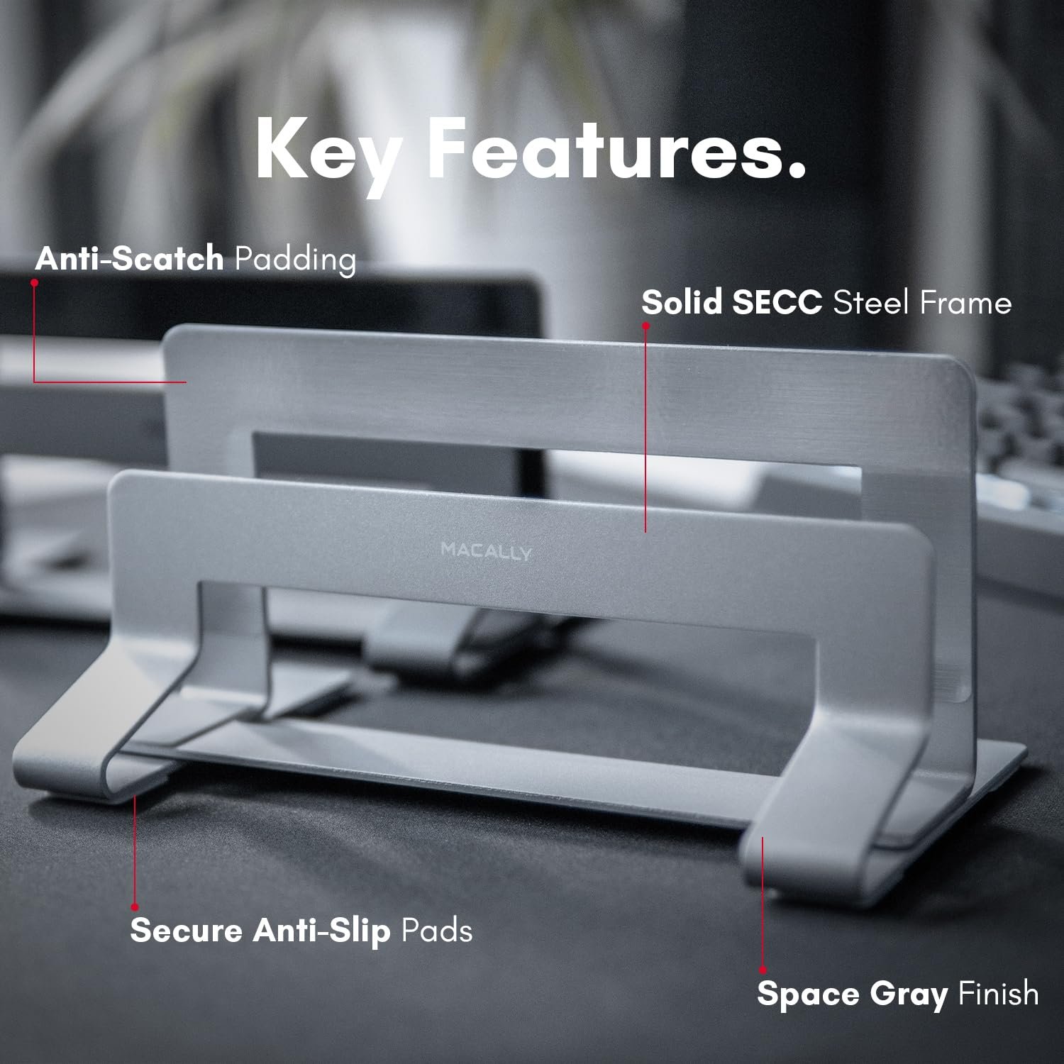 Підставка Вертикальна Macally для ноутбука (Pro/Air), регульована, фото №3