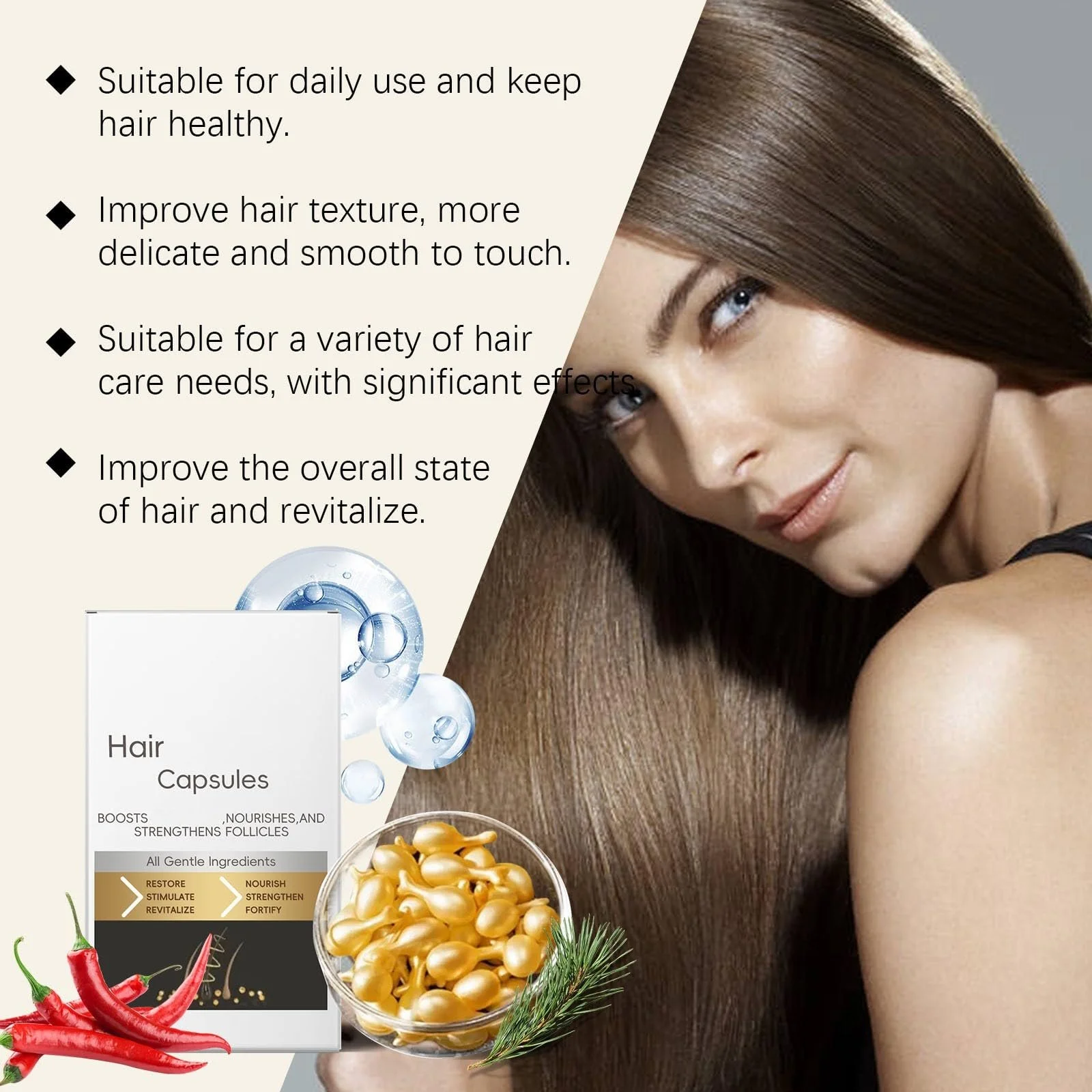 Капсули для росту волосся з імбиром, капсули для відновлення волосся, фото №4